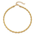 Plain Rigid Choker - Spiral - Gold Plated