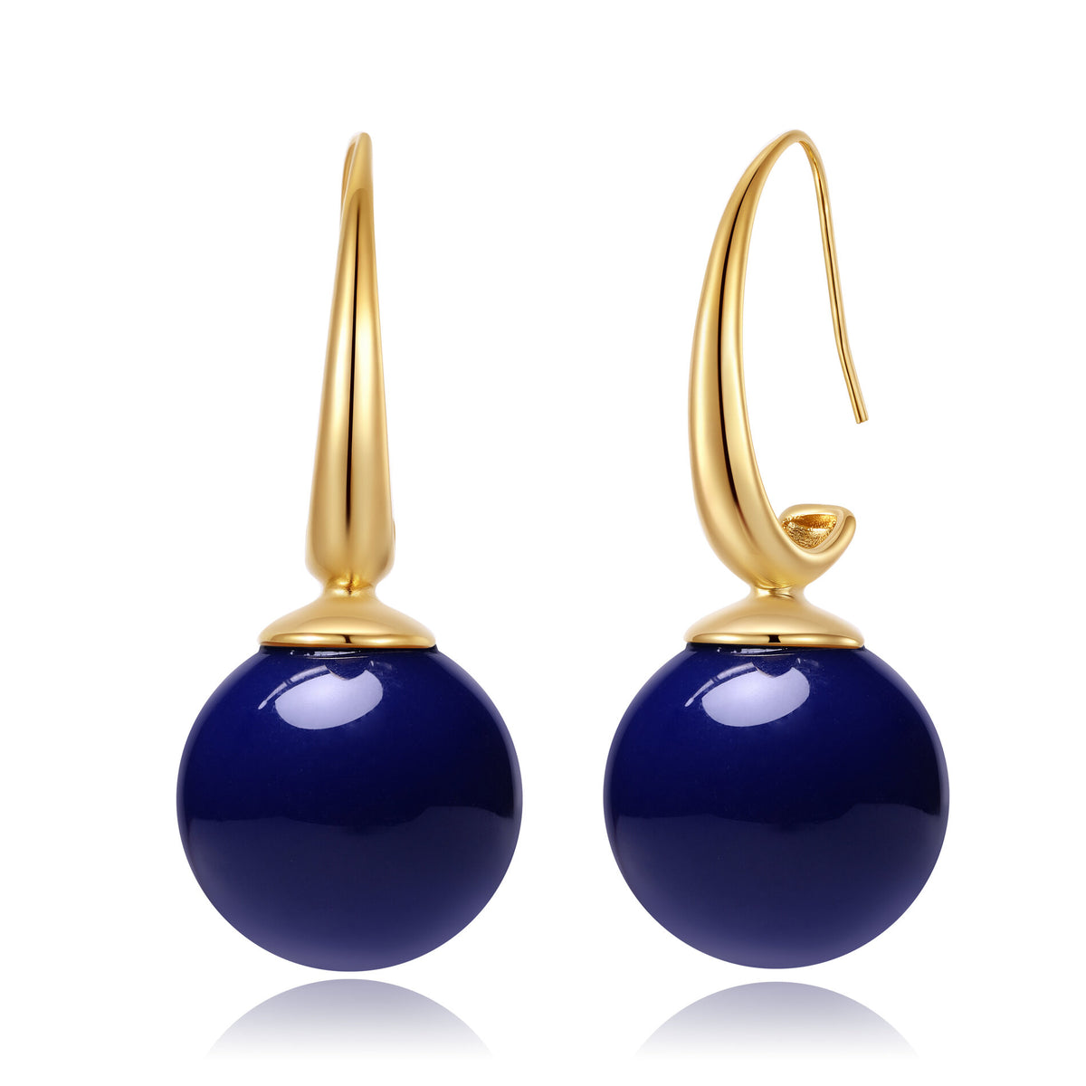 Earrings Mineral Ball - 44 mm - Gold Color