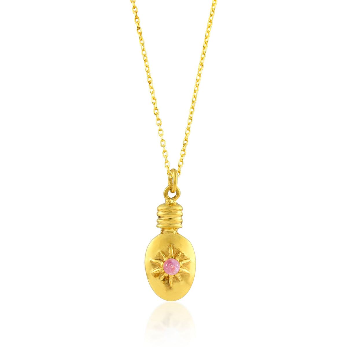 Bronze Necklace - Pink Chalcedony Flask