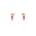 Cup Earrings - Ruby Zirconia