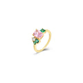 Oval Zircon - Multi Ring - 8 mm - Gold Plated