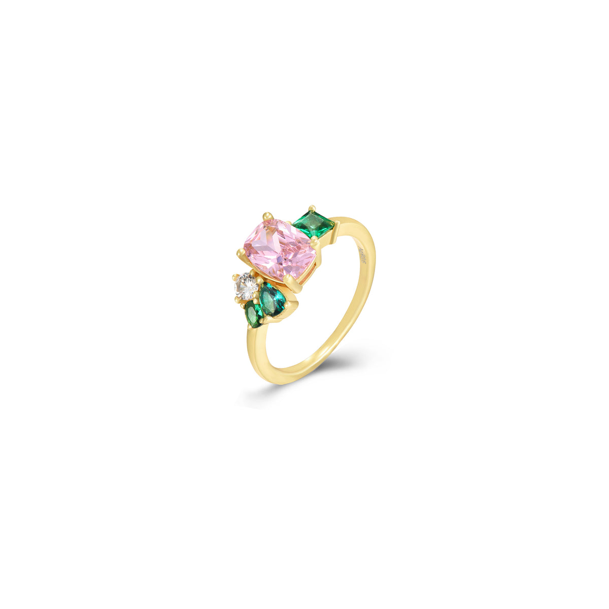 Oval Zircon - Multi Ring - 8 mm - Gold Plated