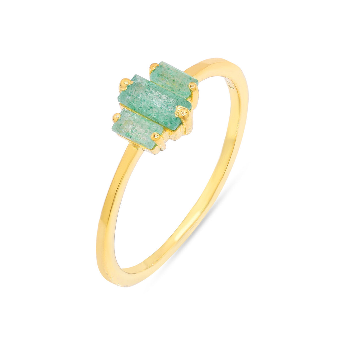Mineral Ring - 7.5*7.5mm - T12 Green Strawberry