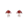 Zirconia Mushroom Earrings - 6,50 mm - Rhodium Silver
