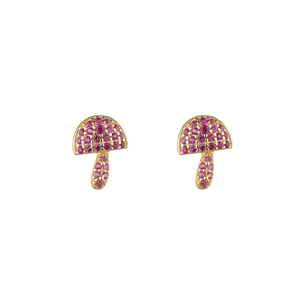 Mushroom Earrings-Zirconia
