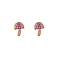 Mushroom Earrings-Zirconia
