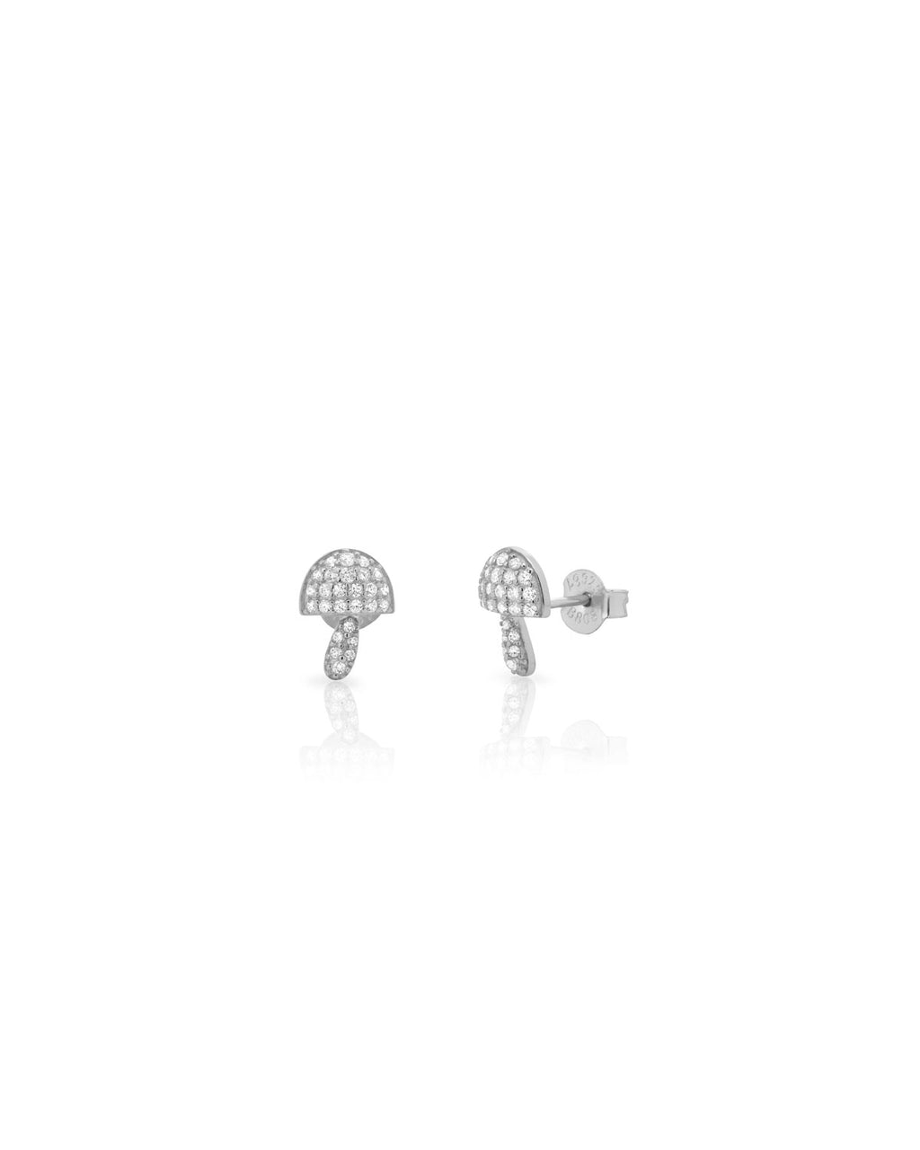 Silver Zirconia Mushroom Earrings