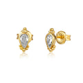 Zirconia Earrings - White Zircon - Gold Plated