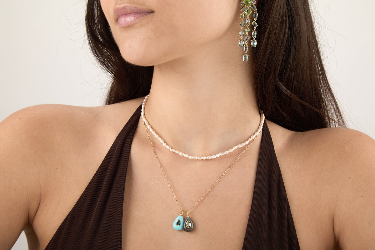 Cultured pearl necklace - Rice pearl