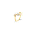 Open Zirconia Ring - Flower 6 mm - Gold Plated