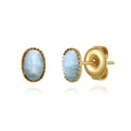 Natural Mineral Earrings - 7 mm - Gold Color