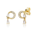 Silver Earrings - Zirconia  - Gold Plated