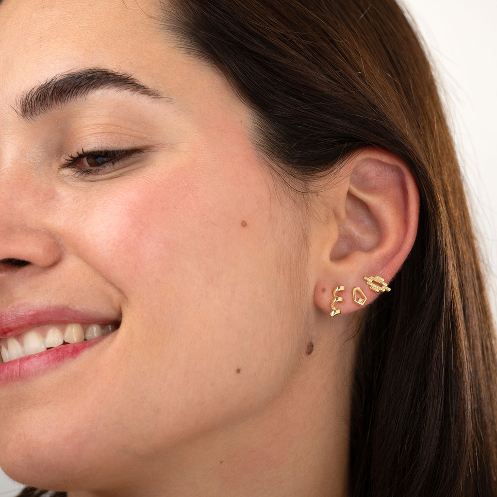 Silver Earrings - Rhombus -  RhodiumSilver