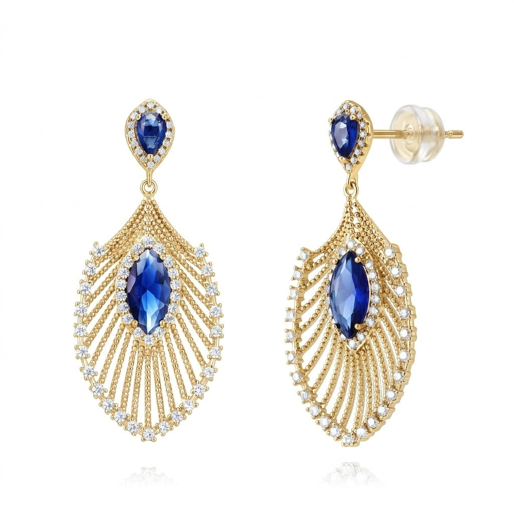 Earrings - Marquis Zirconia - Leaf