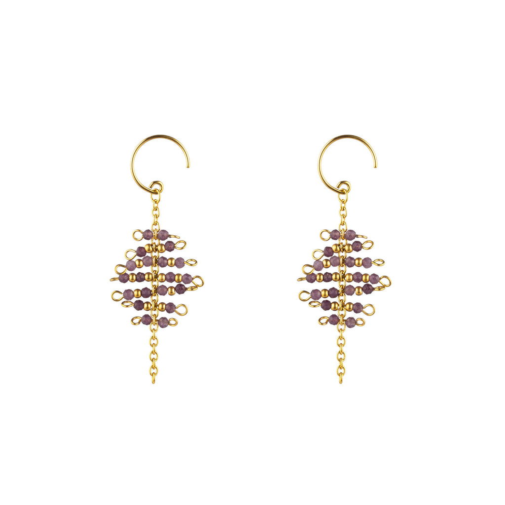 Mineral Earring  - Hoop - Amethyst
