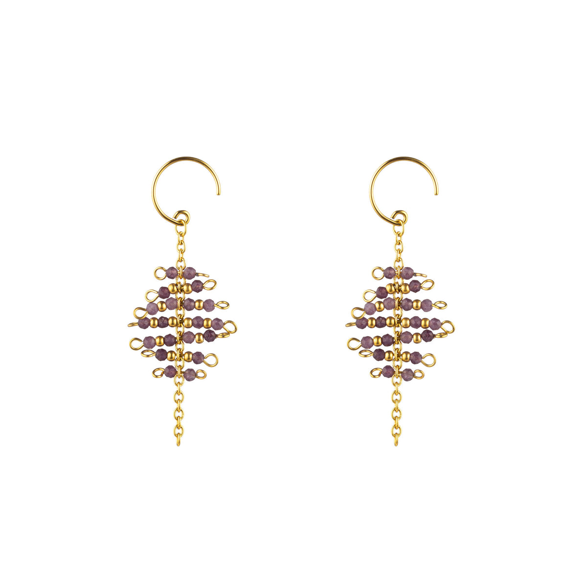 Mineral Earring  - Hoop - Amethyst