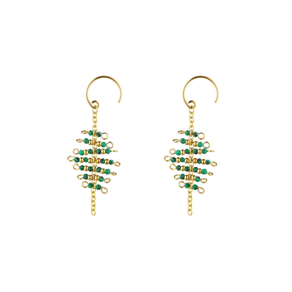 Mineral Earring  - Hoop - Malachite