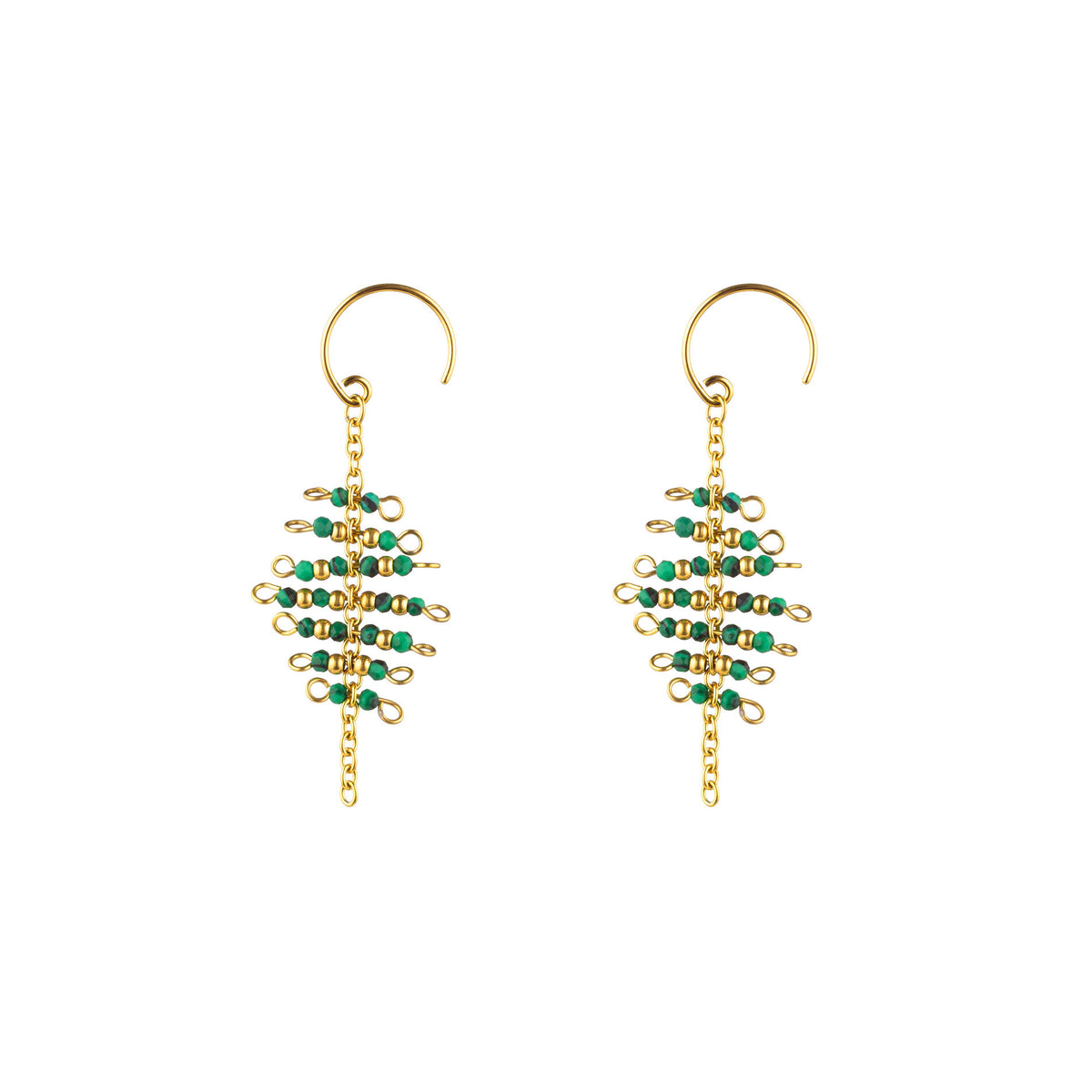 Mineral Earring  - Hoop - Malachite