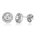 Zirconia Climber Earrings - Silver Rhodium