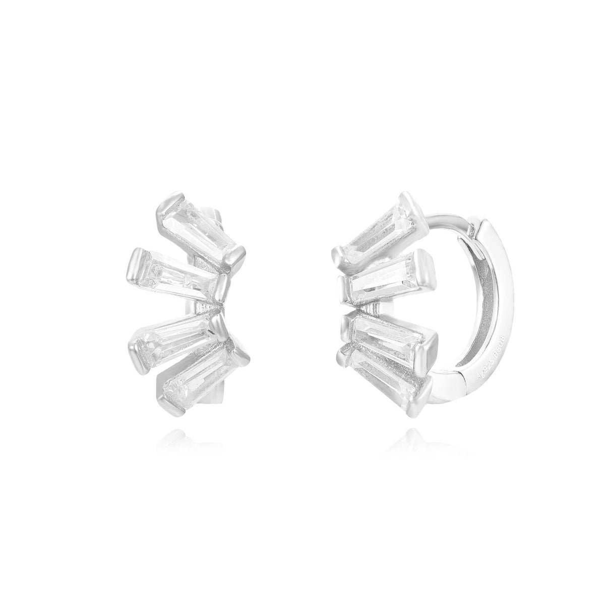 Sun Hoop Earrings - Silver Rhodium