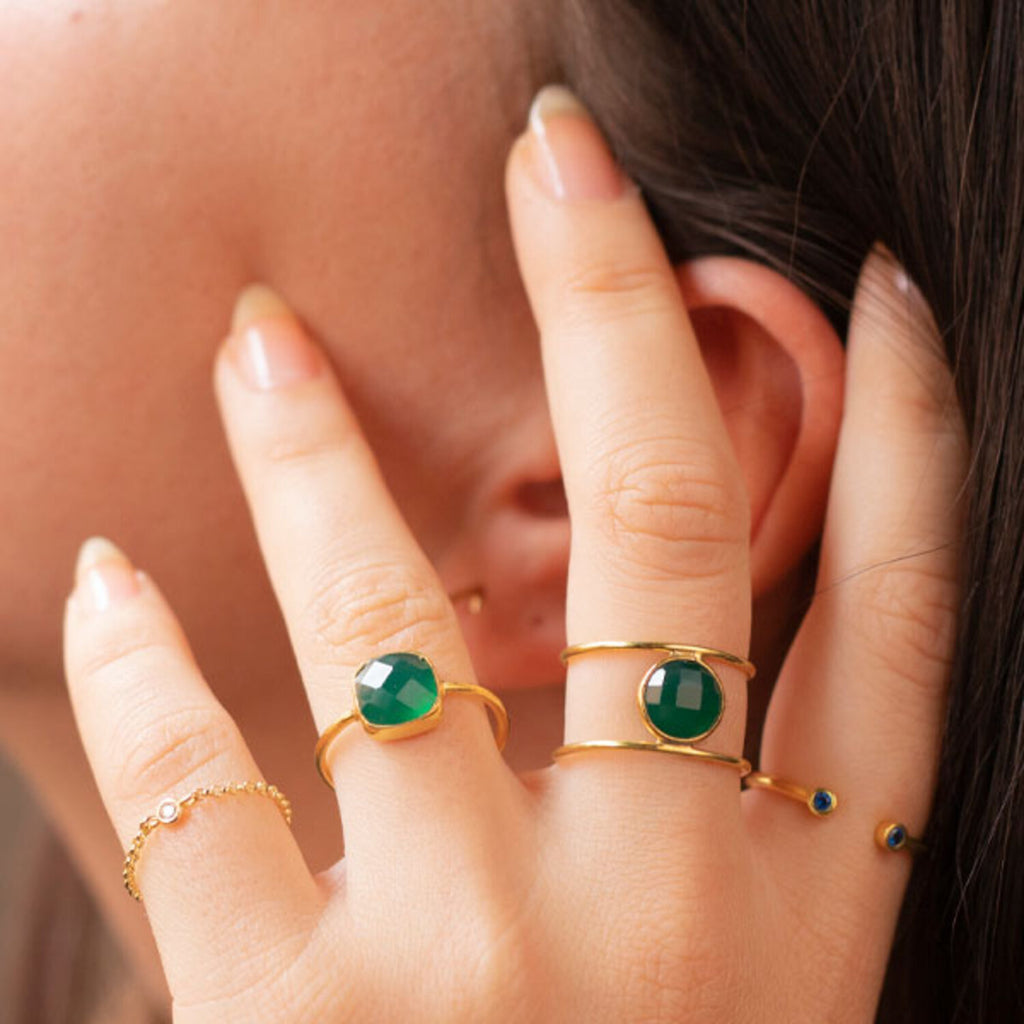Mineral Ring -  Mineral Stone - Gold Plated