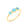 Mineral Ring -  Blue Chalcedony - Gold Plated