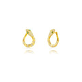 Snake Earrings  - Green Zirconia - Gold Plated