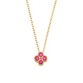 Flower Neckless - Ruby - Gold plated