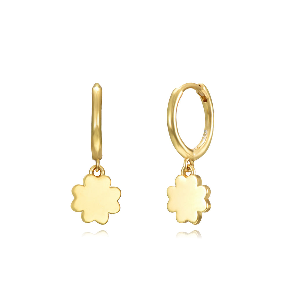 Clover Earrings - Hoop  - Gold Plated