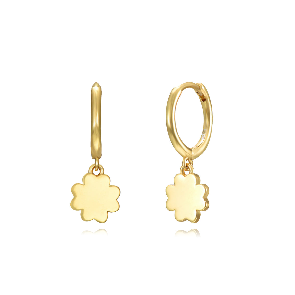 Clover Earrings - Hoop  - Gold Plated