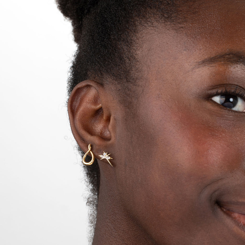 Earrings with - White Zirconia - Gold plated