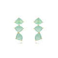 Chalcedony Mineral Earrings -  Gold Plated