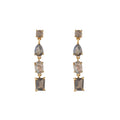 Mineral Earrings - Labradorite -  Strip - Gold Plated