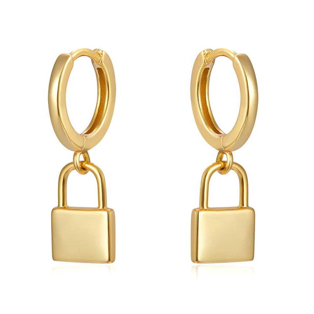 Lock Earrings -  Gold Plated