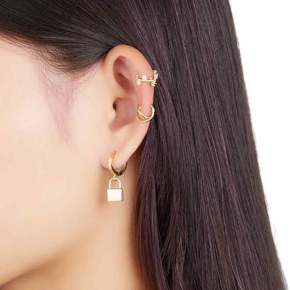 Lock Earrings -  Gold Plated