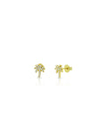Palm Tree Earrings  - Zirconia - Gold plated