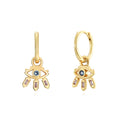 Earrings Eye - Multi Zirconia - Gold Plated