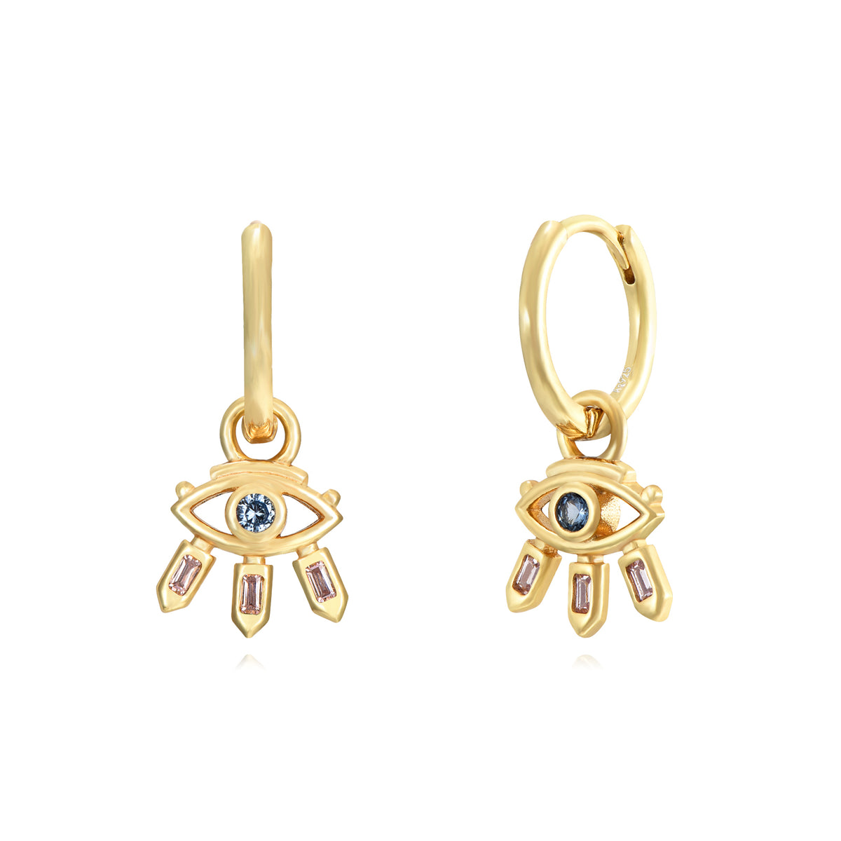 Earrings Eye - Multi Zirconia - Gold Plated