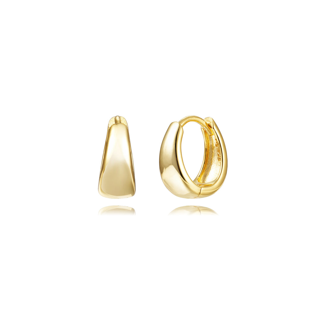 Oval Hoop Earrings  - Gold Plated - 10mm/12mm/14mm