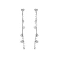 Steel Earrings - Chain of Hearts - 55 mm -  Steel Color