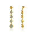 Earrings 4 Gemstones  Chalcedone - 47mm - Gold Plated