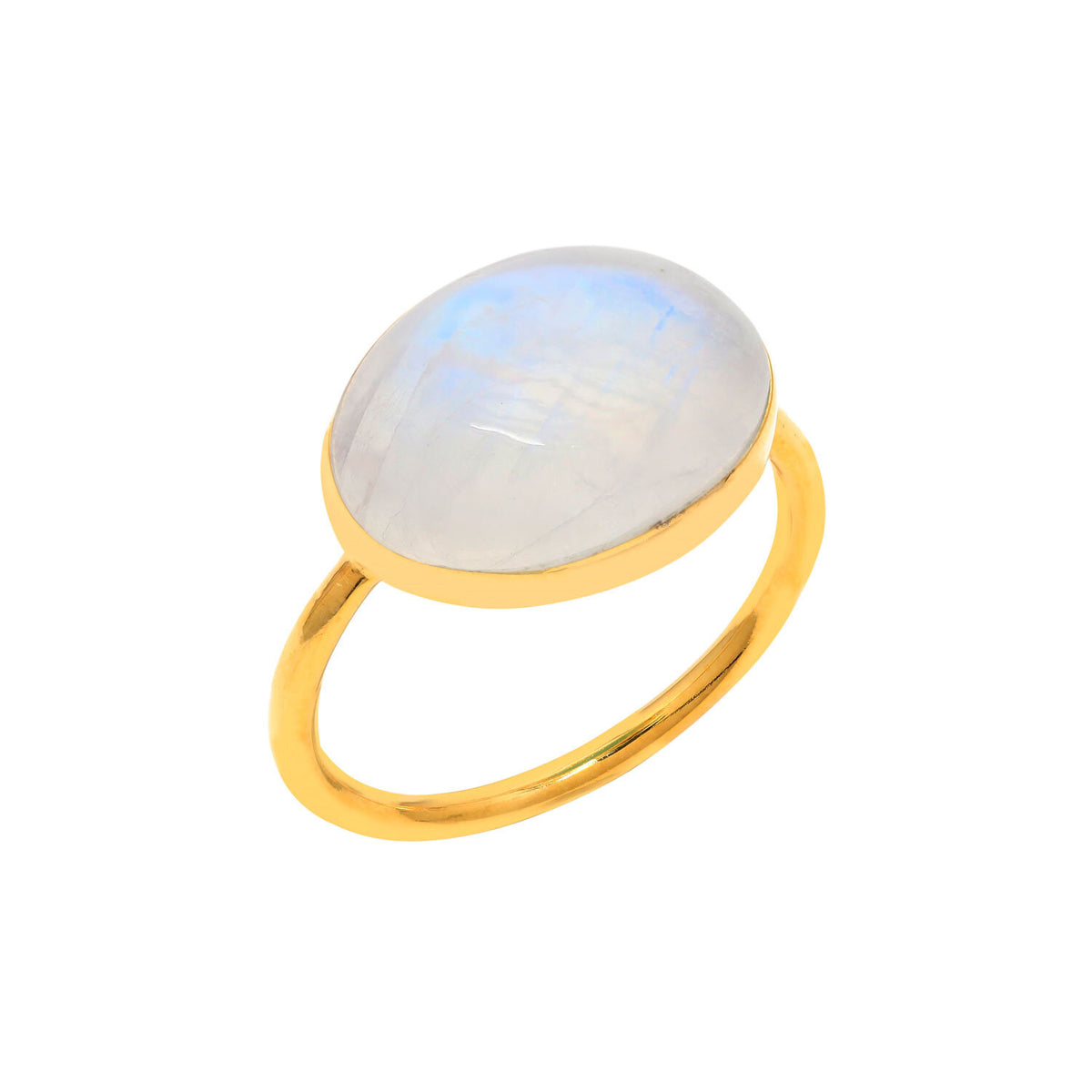 Stone Earrings - Oval - Moonstone