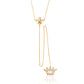 Fleur de Lis and Crown -Zirconia Necklace