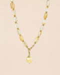 Neckless citrine large gems with heart pendant