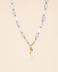 Neckless Amethyst large gems with Heart pendant
