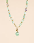 Neckless Fluorite large gems with Heart pendant