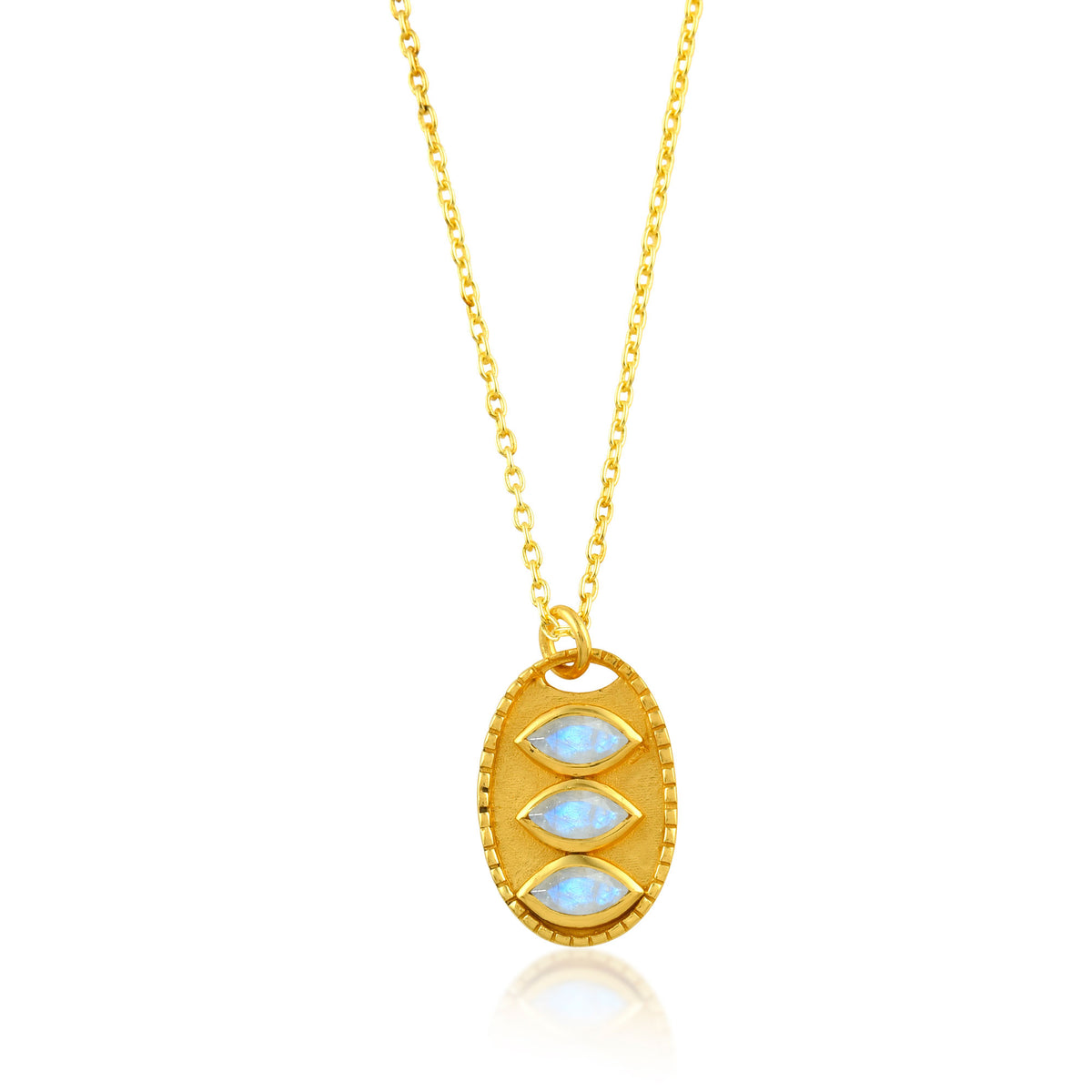 Mineral Necklce - Oval Trilogy - Moonstone