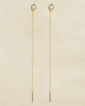 Earring Q’ero pearl 3mm round 7cm chain