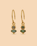 Earring Bernie hanging nefrite and amazonite
