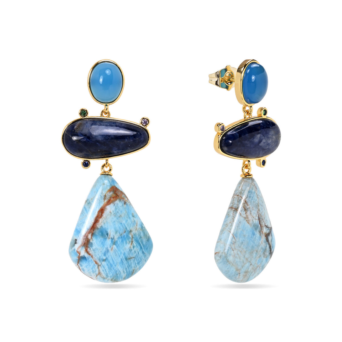 Blue Apatite Mineral Earrings